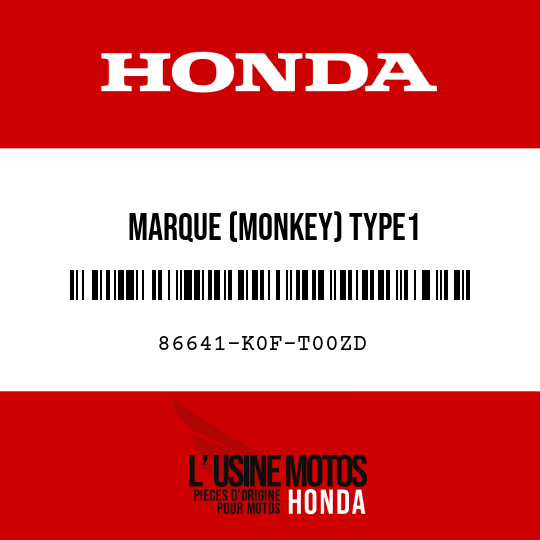 image de 86641-K0F-T00ZD MARQUE (MONKEY) TYPE1