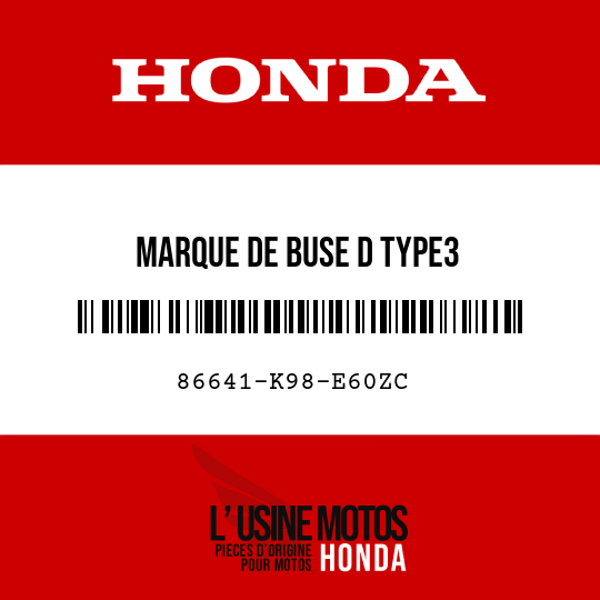 image de 86641-K98-E60ZC MARQUE DE BUSE D TYPE3