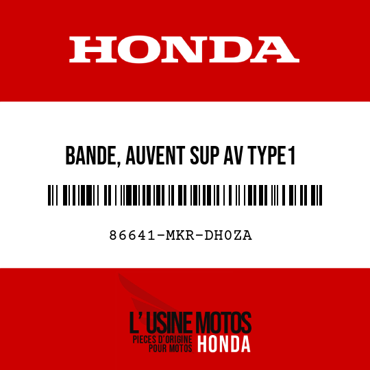 image de 86641-MKR-DH0ZA BANDE, AUVENT SUP AV TYPE1
