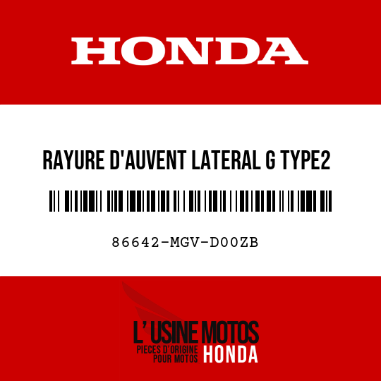 image de 86642-MGV-D00ZB RAYURE D'AUVENT LATERAL G TYPE2