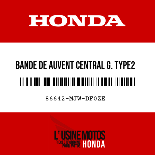 image de 86642-MJW-DF0ZE BANDE DE AUVENT CENTRAL G. TYPE2