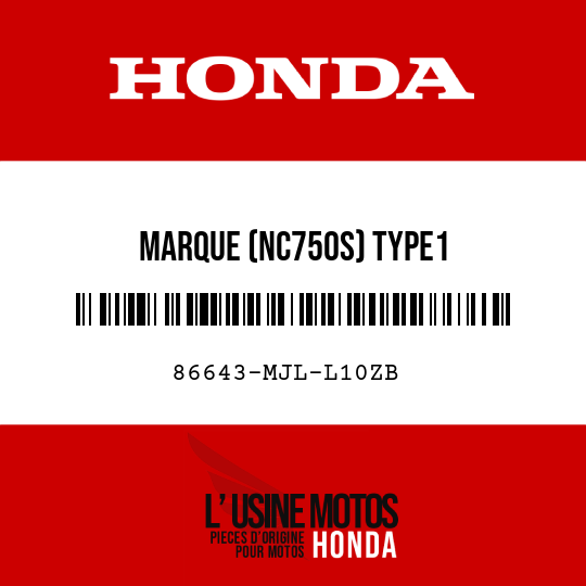 image de 86643-MJL-L10ZB MARQUE (NC750S) TYPE1