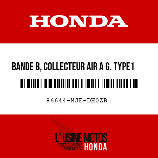 image de 86644-MJE-DH0ZB BANDE B, COLLECTEUR AIR A G. TYPE1