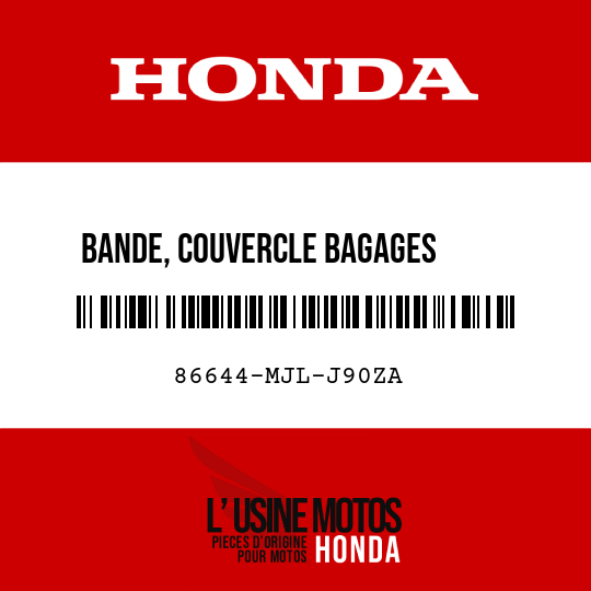 image de 86644-MJL-J90ZA BANDE, COUVERCLE BAGAGES      CENTRE TYPE1