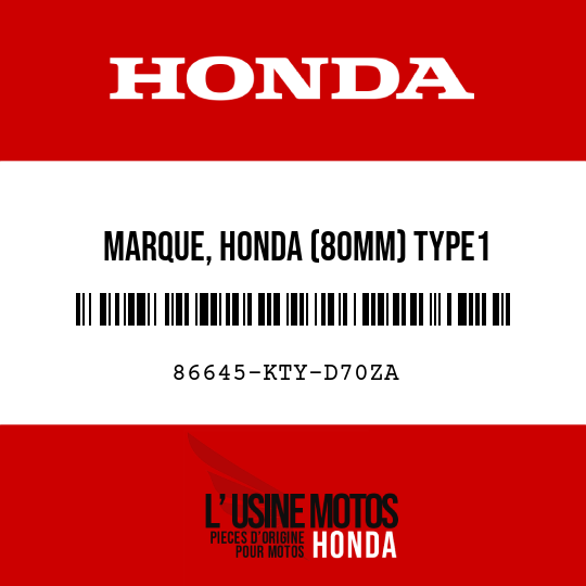 image de 86645-KTY-D70ZA MARQUE, HONDA (80MM) TYPE1