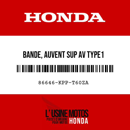 image de 86646-KPP-T60ZA BANDE, AUVENT SUP AV TYPE1
