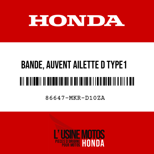 image de 86647-MKR-D10ZA BANDE, AUVENT AILETTE D TYPE1