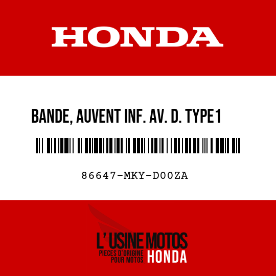 image de 86647-MKY-D00ZA BANDE, AUVENT INF. AV. D. TYPE1