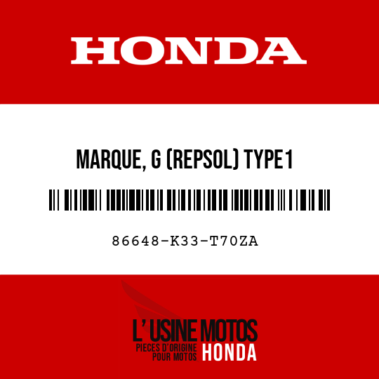 image de 86648-K33-T70ZA MARQUE, G (REPSOL) TYPE1