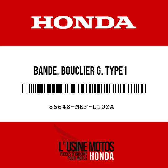 image de 86648-MKF-D10ZA BANDE, BOUCLIER G. TYPE1