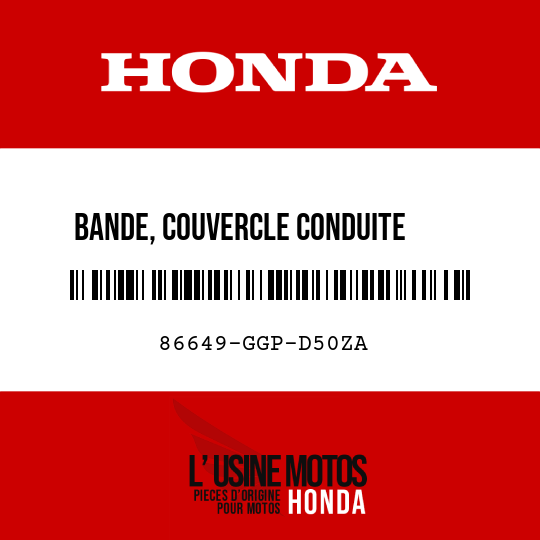 image de 86649-GGP-D50ZA BANDE, COUVERCLE CONDUITE     PRINCIPALE D TYPE2