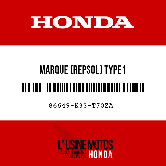 image de 86649-K33-T70ZA MARQUE (REPSOL) TYPE1