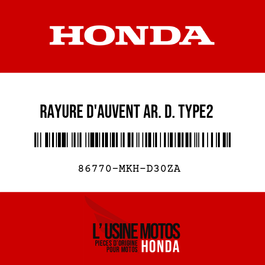 image de 86770-MKH-D30ZA RAYURE D'AUVENT AR. D. TYPE2