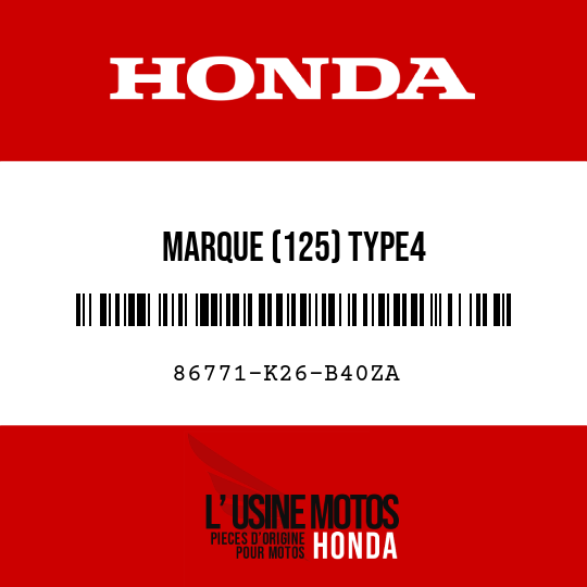 image de 86771-K26-B40ZA MARQUE (125) TYPE4