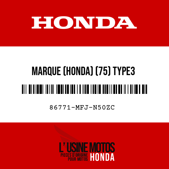 image de 86771-MFJ-N50ZC MARQUE (HONDA) (75) TYPE3