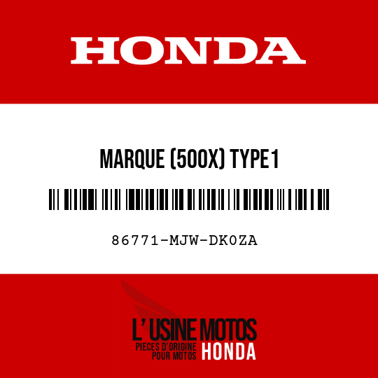 image de 86771-MJW-DK0ZA MARQUE (500X) TYPE1