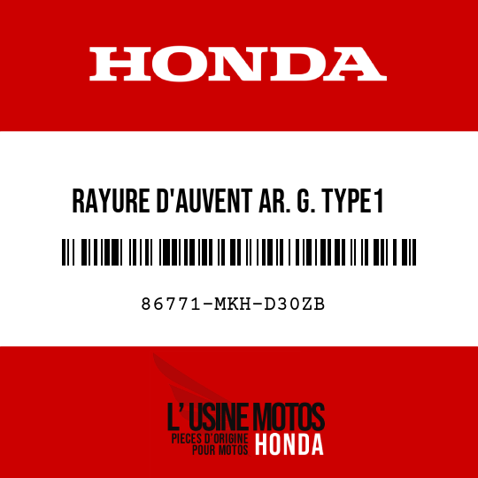 image de 86771-MKH-D30ZB RAYURE D'AUVENT AR. G. TYPE1