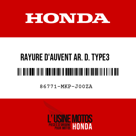 image de 86771-MKP-J00ZA RAYURE D'AUVENT AR. D. TYPE3
