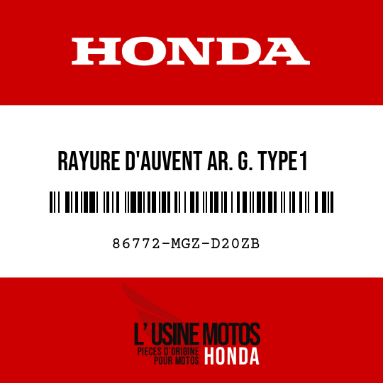 image de 86772-MGZ-D20ZB RAYURE D'AUVENT AR. G. TYPE1