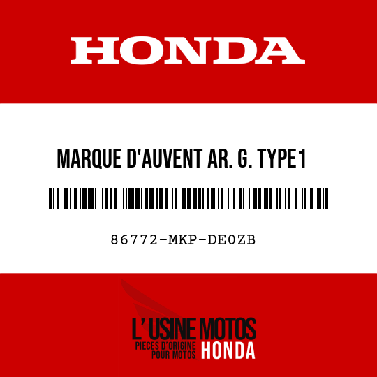 image de 86772-MKP-DE0ZB MARQUE D'AUVENT AR. G. TYPE1