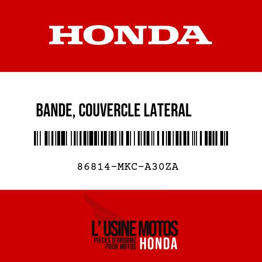 image de 86814-MKC-A30ZA BANDE, COUVERCLE LATERAL      COFFRE G TYPE1