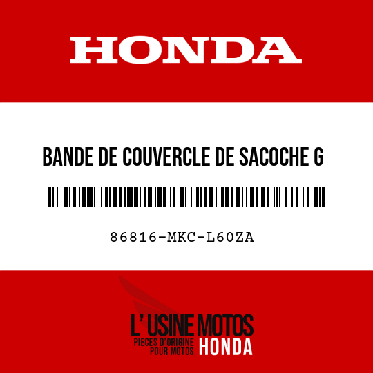 image de 86816-MKC-L60ZA BANDE DE COUVERCLE DE SACOCHE G TYPE1