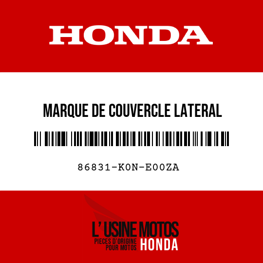 image de 86831-K0N-E00ZA MARQUE DE COUVERCLE LATERAL (CB125F) TYPE3