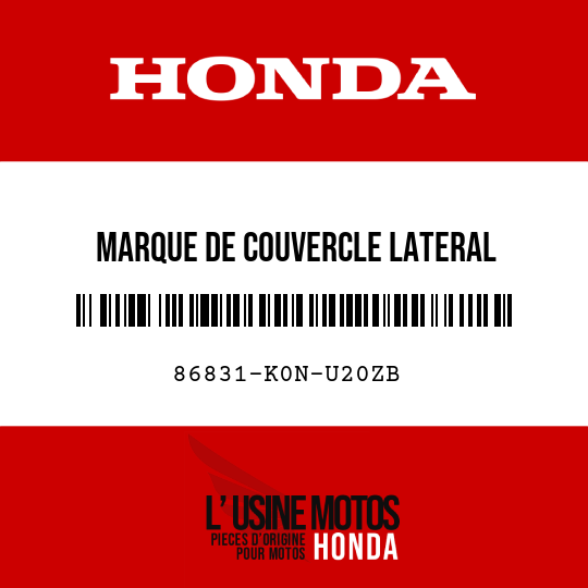 image de 86831-K0N-U20ZB MARQUE DE COUVERCLE LATERAL (CB125F) TYPE2
