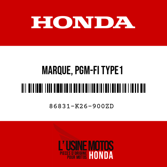 image de 86831-K26-900ZD MARQUE, PGM-FI TYPE1
