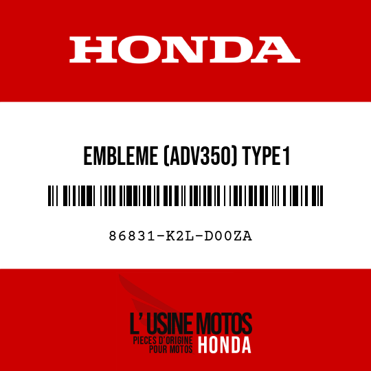 image de 86831-K2L-D00ZA EMBLEME (ADV350) TYPE1