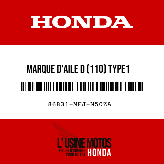 image de 86831-MFJ-N50ZA MARQUE D'AILE D (110) TYPE1