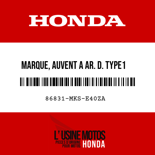image de 86831-MKS-E40ZA MARQUE, AUVENT A AR. D. TYPE1