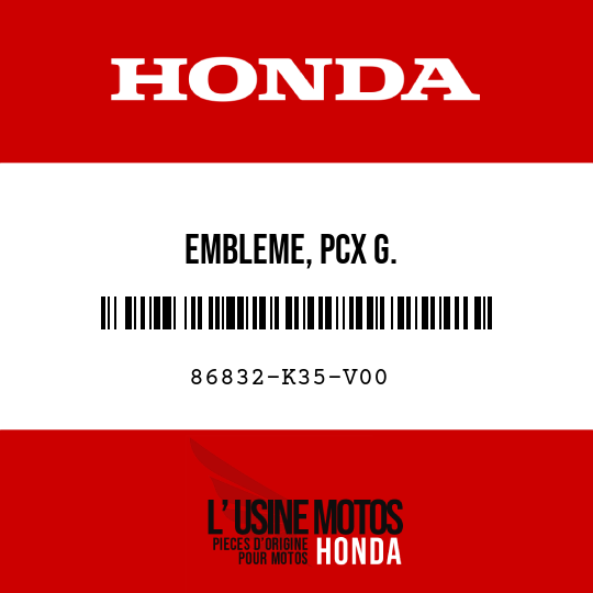 image de 86832-K35-V00 EMBLEME, PCX G.