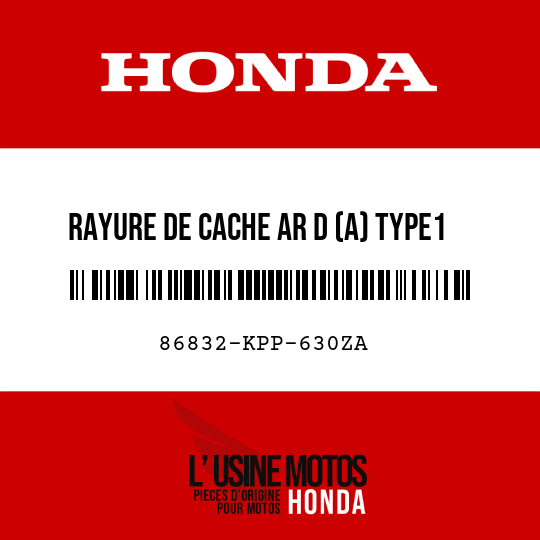 image de 86832-KPP-630ZA RAYURE DE CACHE AR D (A) TYPE1