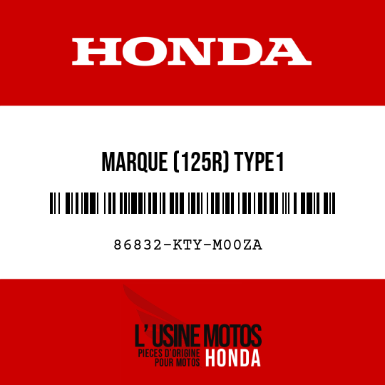 image de 86832-KTY-M00ZA MARQUE (125R) TYPE1