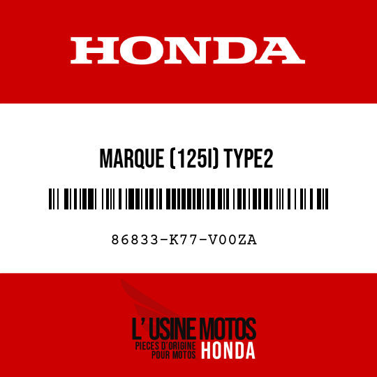 image de 86833-K77-V00ZA MARQUE (125I) TYPE2