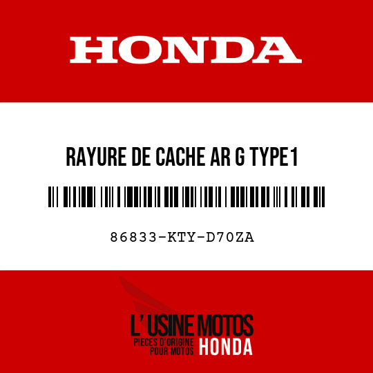 image de 86833-KTY-D70ZA RAYURE DE CACHE AR G TYPE1