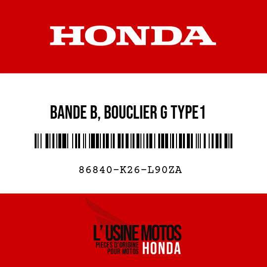 image de 86840-K26-L90ZA BANDE B, BOUCLIER G TYPE1