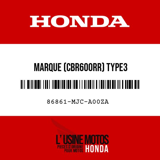 image de 86861-MJC-A00ZA MARQUE (CBR600RR) TYPE3