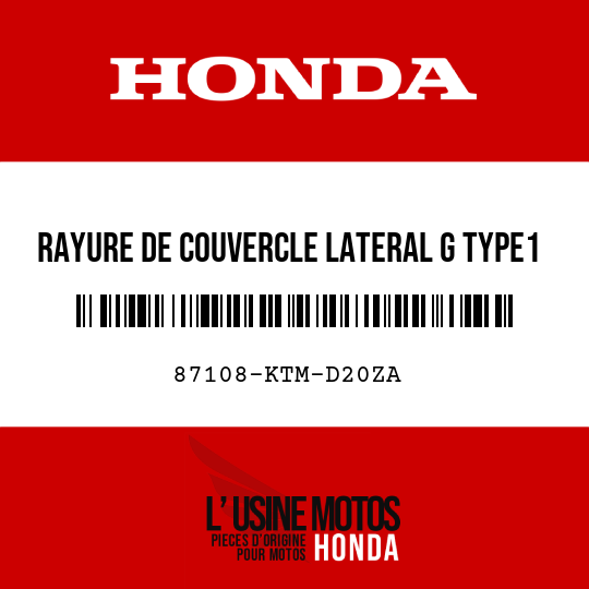 image de 87108-KTM-D20ZA RAYURE DE COUVERCLE LATERAL G TYPE1