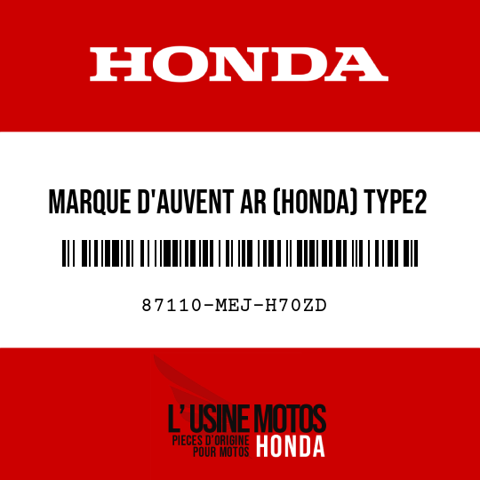 image de 87110-MEJ-H70ZD MARQUE D'AUVENT AR (HONDA) TYPE2 
