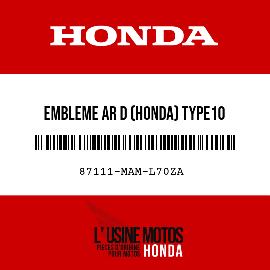 image de 87111-MAM-L70ZA EMBLEME AR D (HONDA) TYPE10 