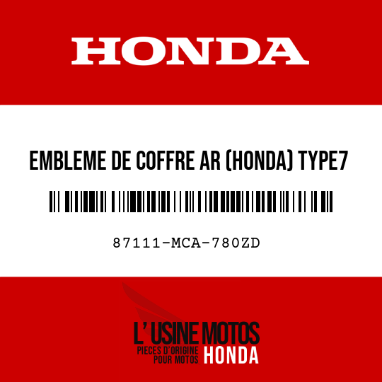 image de 87111-MCA-780ZD EMBLEME DE COFFRE AR (HONDA) TYPE7 