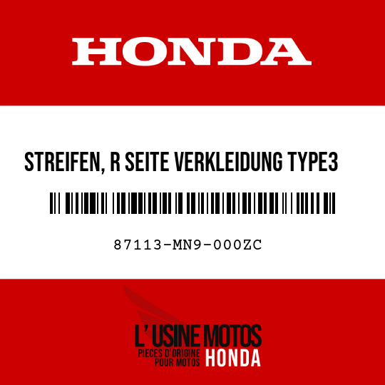 image de 87113-MN9-000ZC STREIFEN, R SEITE VERKLEIDUNG TYPE3  (TYPE3 )