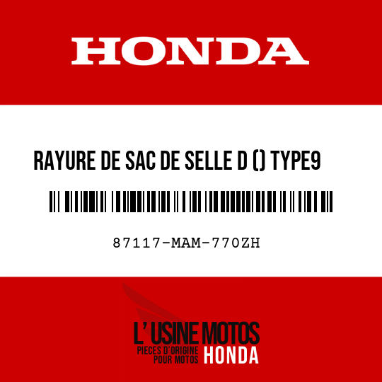 image de 87117-MAM-770ZH RAYURE DE SAC DE SELLE D () TYPE9