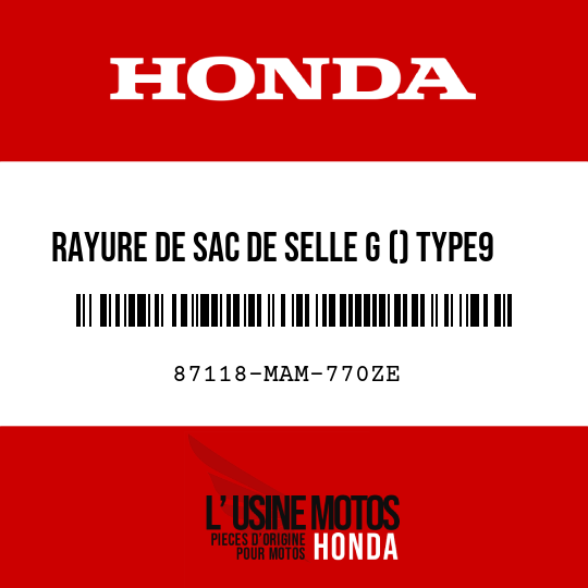 image de 87118-MAM-770ZE RAYURE DE SAC DE SELLE G () TYPE9