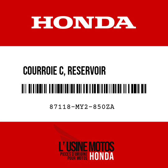 image de 87118-MY2-850ZA COURROIE C, RESERVOIR         D'ESSENCE D () TYPE10 