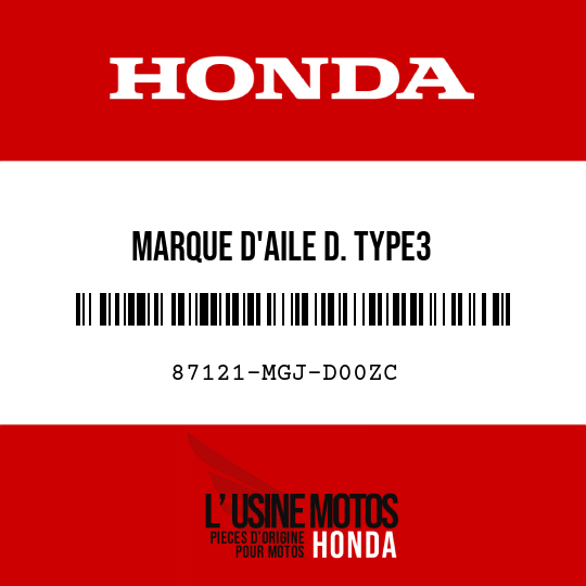 image de 87121-MGJ-D00ZC MARQUE D'AILE D. TYPE3