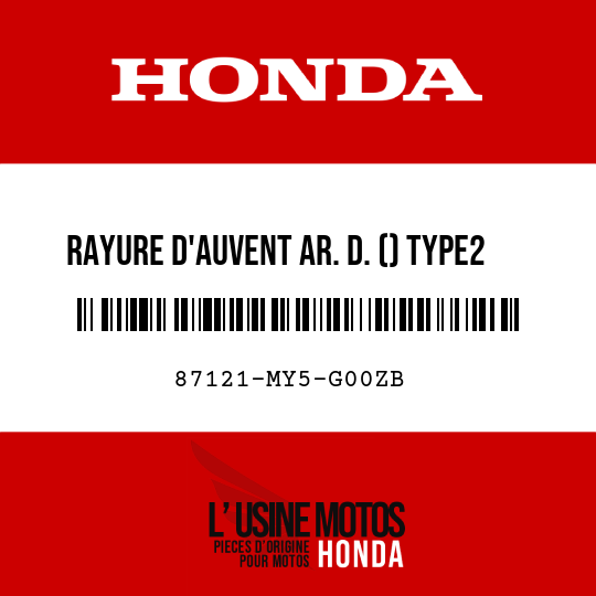 image de 87121-MY5-G00ZB RAYURE D'AUVENT AR. D. () TYPE2