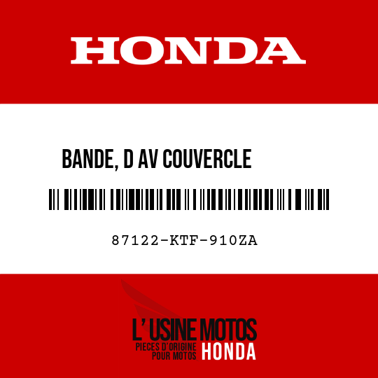 image de 87122-KTF-910ZA BANDE, D AV COUVERCLE       INFERIEUR TYPE1